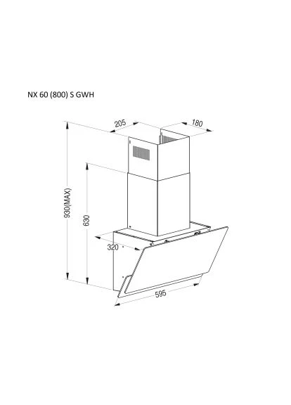 Вытяжка кухонная Pyramida NX 60 (800) S GWH (401135838)