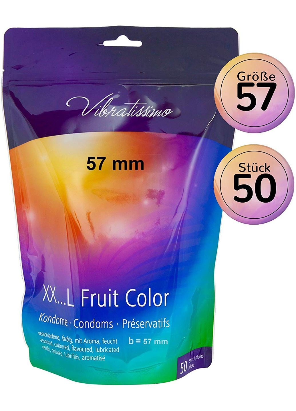 XX ... L Fruit Color, 57 мм, 50 шт CherryLove Vibratissimo (296930510)