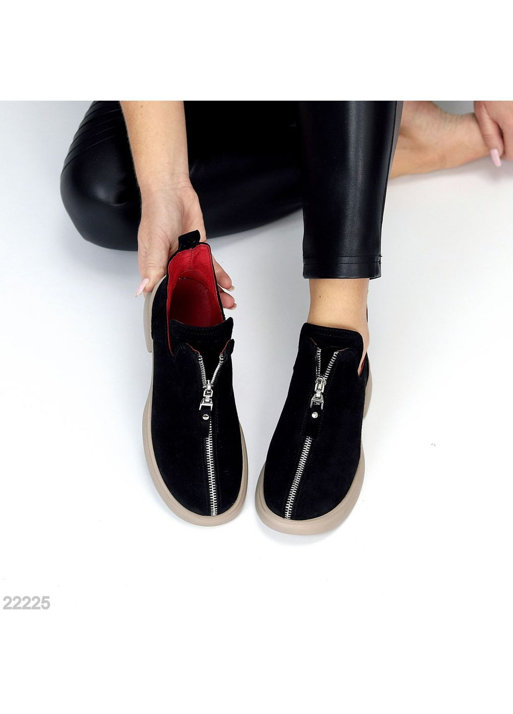 Helen Замшеві осінні туфлі чорний з натуральна замша, україна — (352009383)