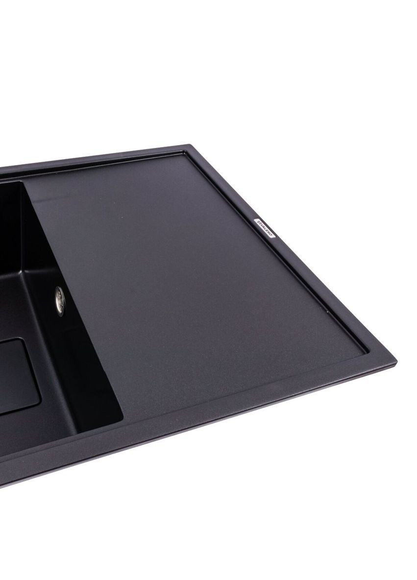 Комплект: Мойка гранитная 7850 GALANS + Смеситель Q411MB + Сифон (Черный) Valeso (353495498)