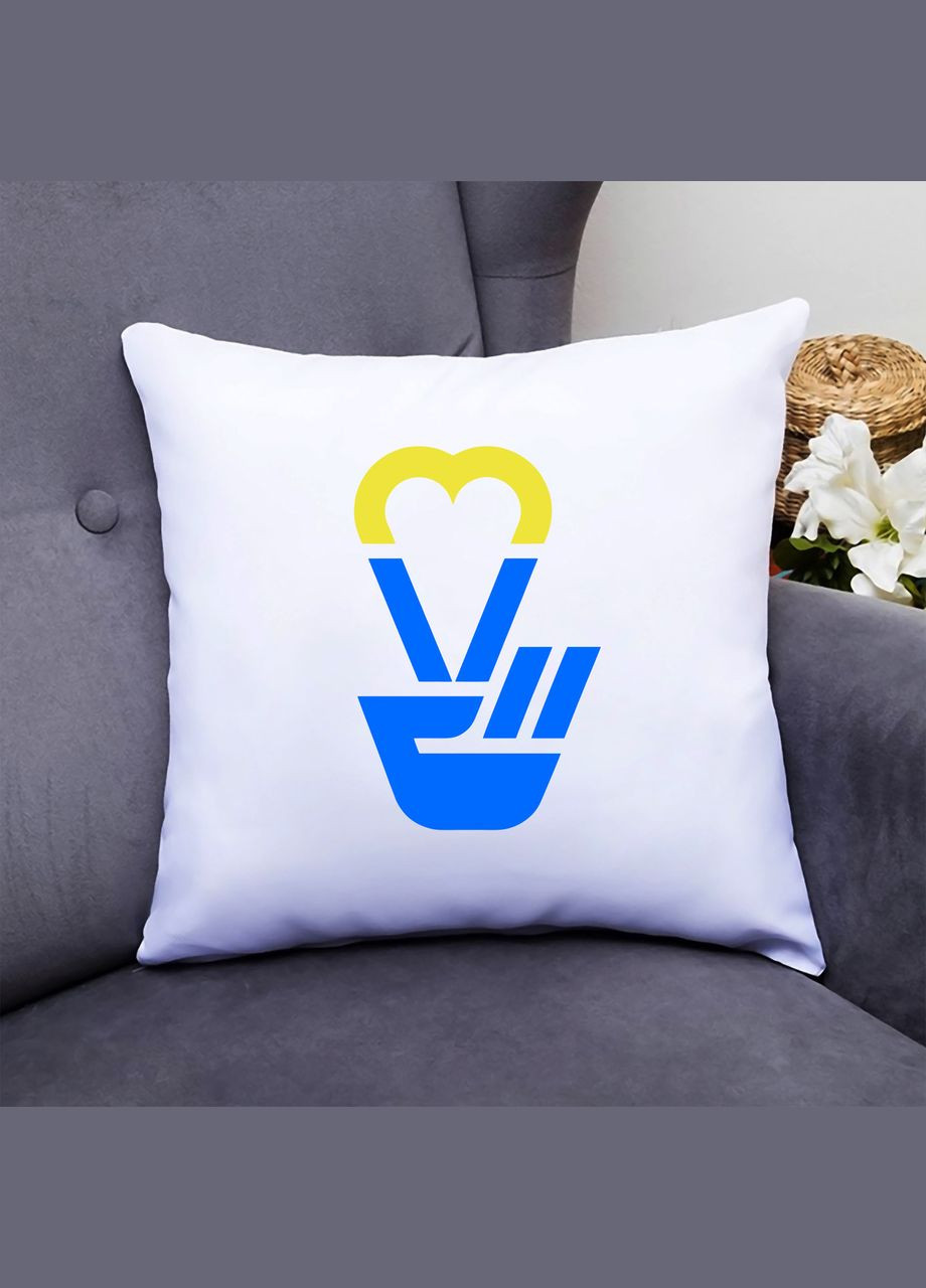 Подушка декоративна з принтом "Серце на ладони" Кавун (316095763)