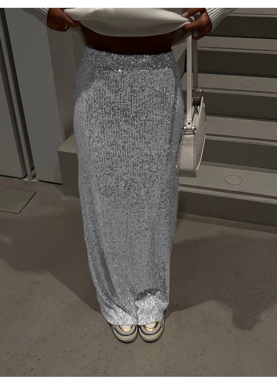 Серебряная повседневная юбка женская KaraMix