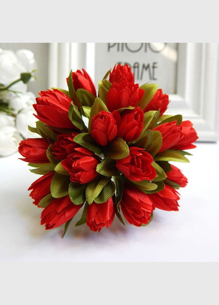 Искусственные цветы Подснежники, букетик, красные, 20 шт No Brand (340486385)