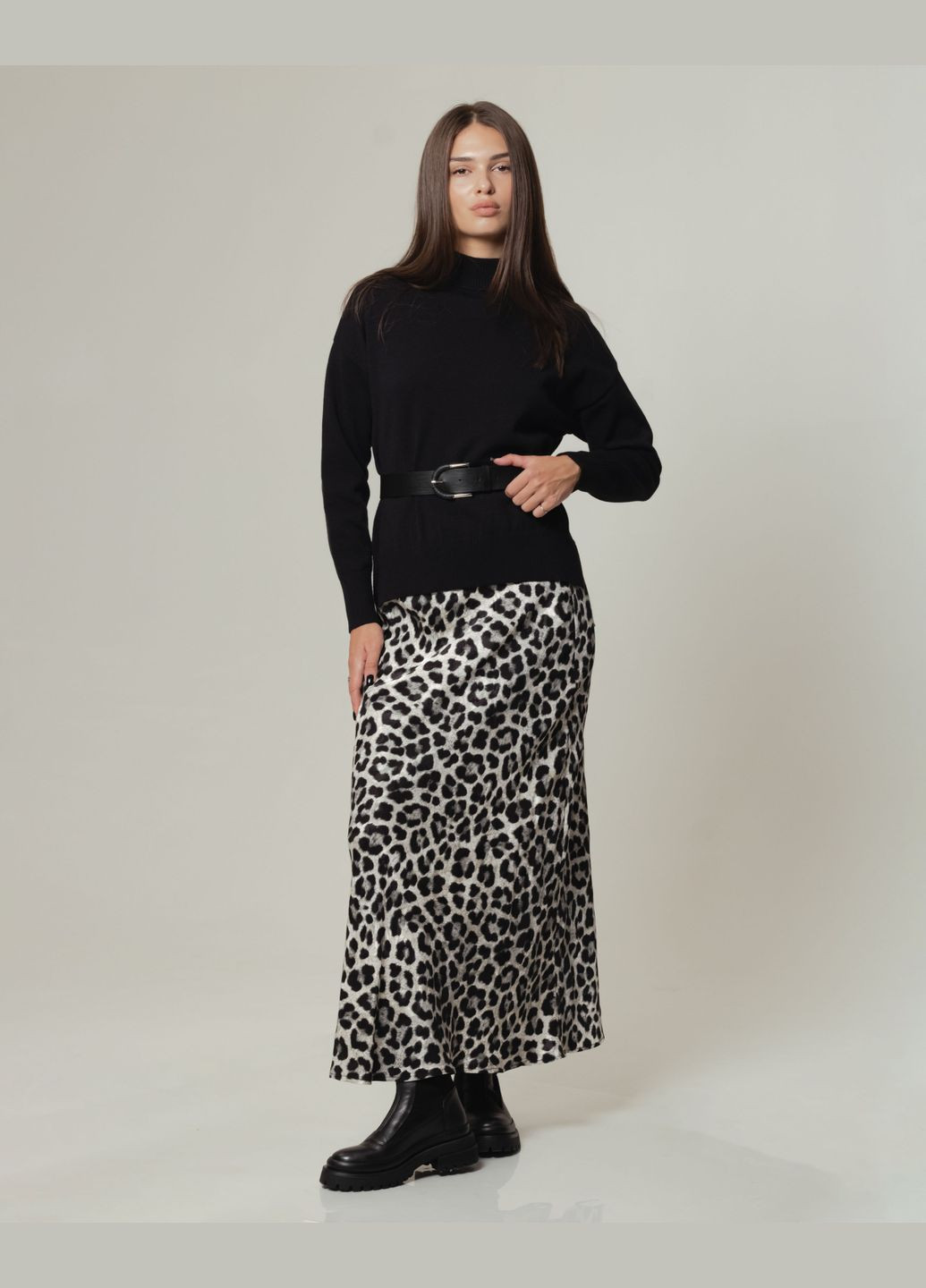 Костюм спідничний чорний леопардовий (кофта, спідниця) Of White (307404453)