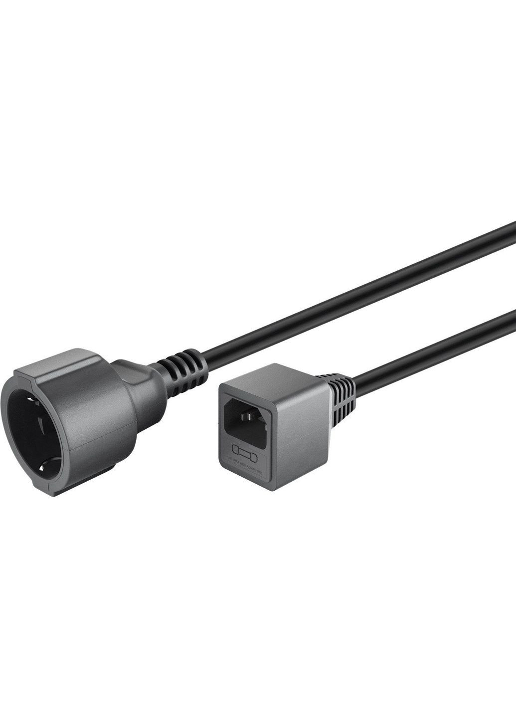 Кабель питания устройств IEC(Schuko) (C14) F/M (мама/папа) 1.5m жила 1.0mm Cu предохранитель Goobay (369645543)
