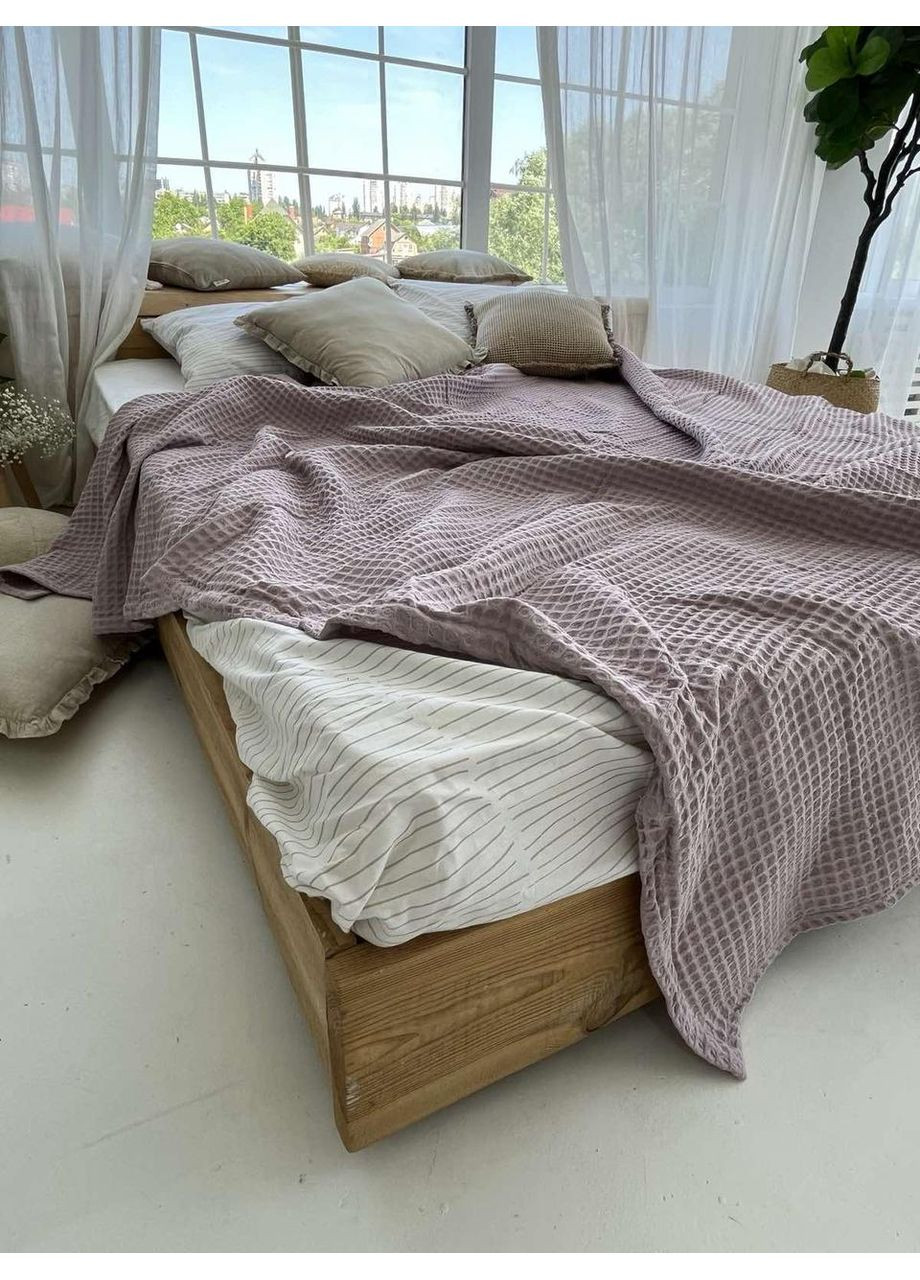 Покрывало Greece вафельное хлопковое темный лиловый цвет 160х210 см ZEINTEX (315346916)