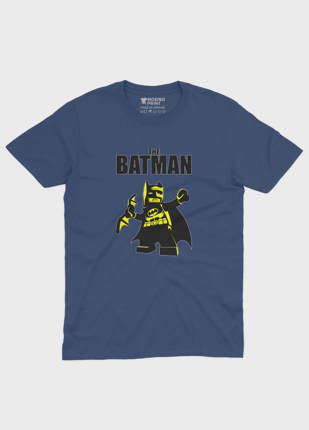 Темно-синя чоловіча футболка з принтом супергероя - бетмен (ts001-1-nav-006-003-010) Modno