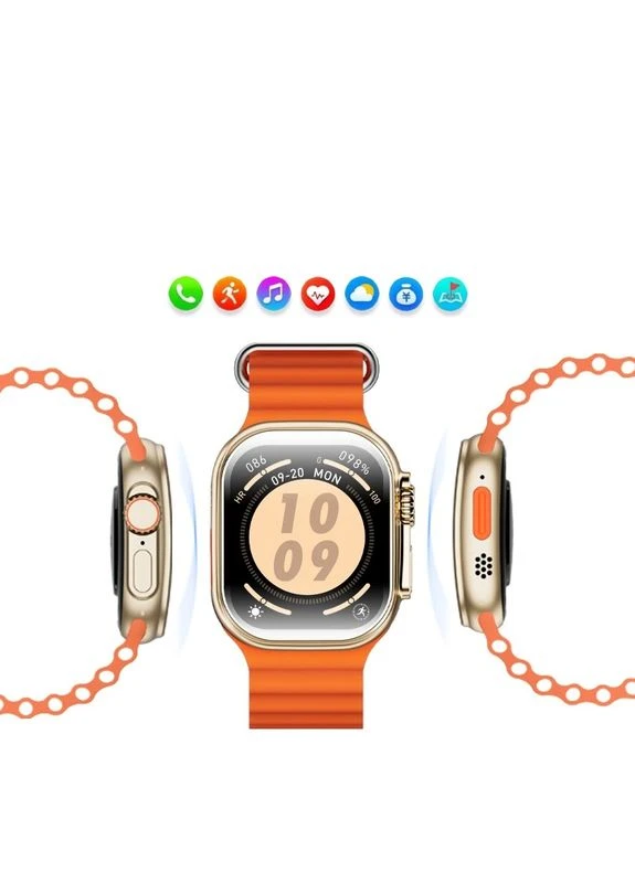 Смарт-годинник W&O 49mm. 300 mAh. IP67 Gold Smart Watch X10 Ultra 3 (388345770)