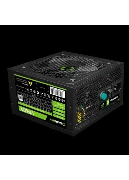 Блок питания 600 Вт, VP-600, Black, 80+ Bronze, Active PFC, 12 см, 3xMolex / 5xSATA / 2x2+6-pin / 1x4+4-pin / 1x20+4-pin, GameMax (395341702)