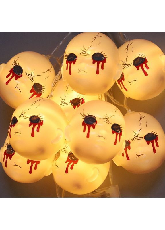 Хелловін Ляльки 150 см 10 led 55 см різнобарвний Jannet Гірлянда (364191408)