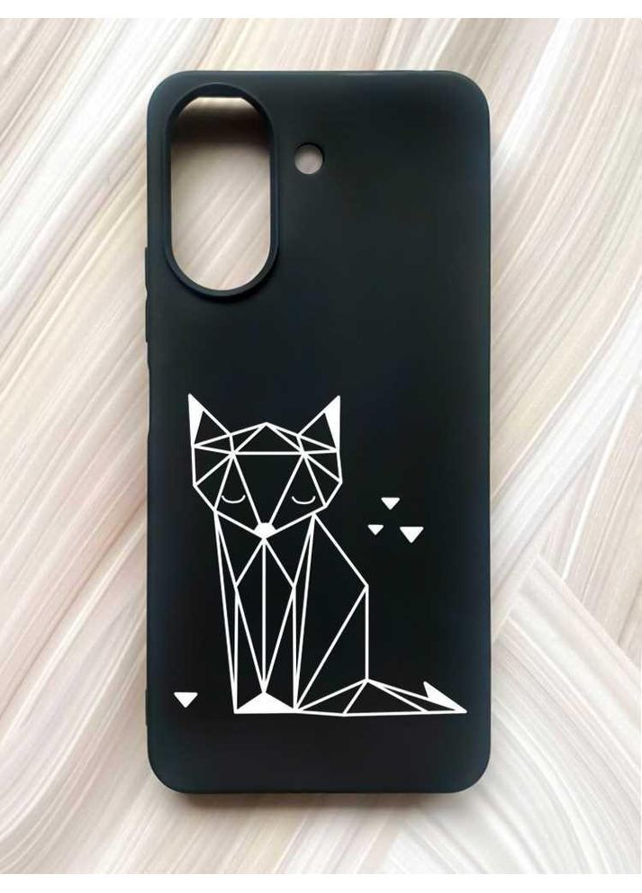 Матовий чорний чохол на Xiaomi Redmi 13C / Poco C65 Лисиця (принт 127) Creative (355400101)