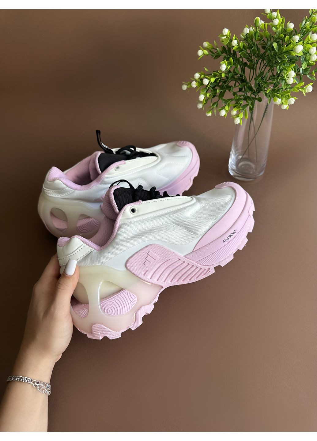 Рожеві Осінні кросівки чоловічі adidas edge white pink адідас No Brand