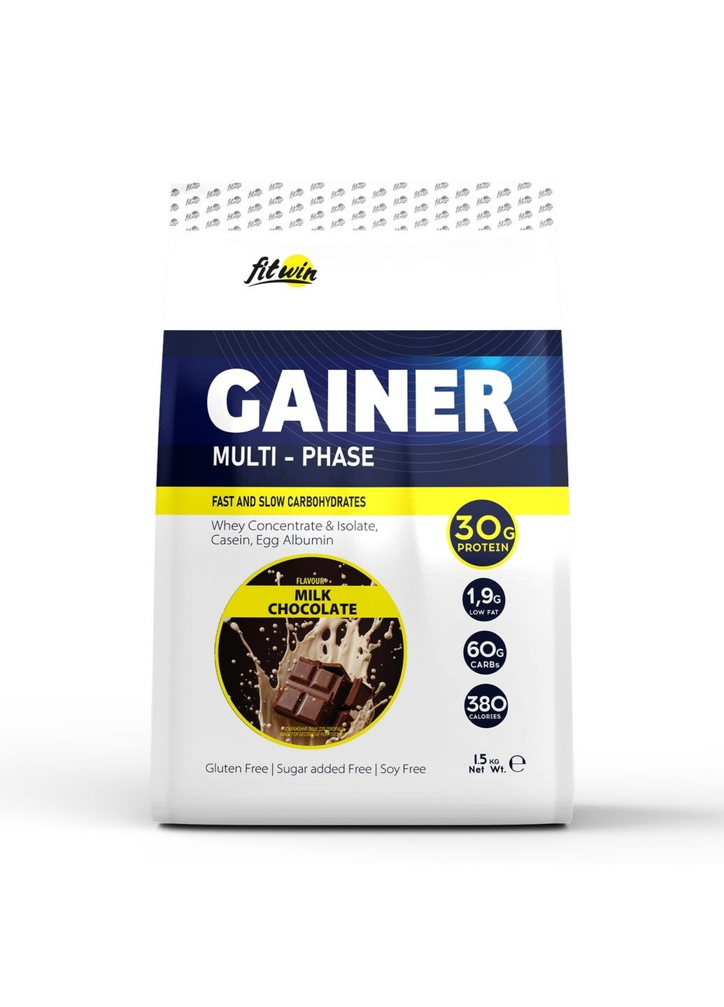 Гейнер Gainer Multi-Phase, 1.5 кг Молочний шоколад FitWin (293416389)