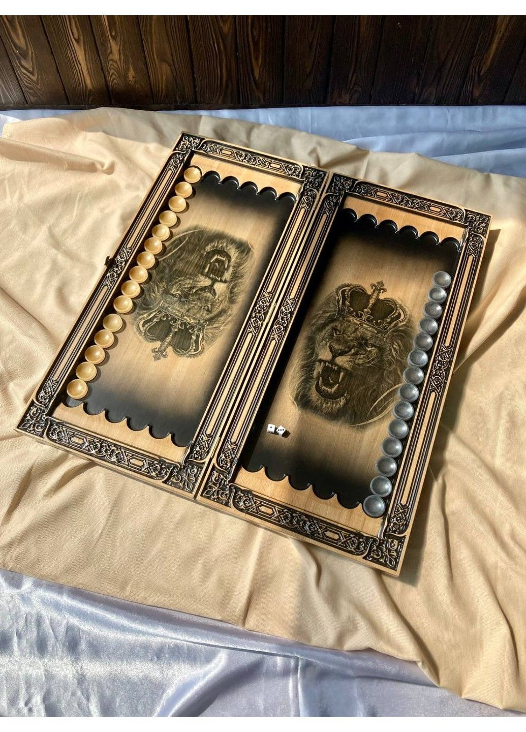 Нарди з дерева "Лев", 60×28×8 см, арт.193010 GrossMeister (295924406)