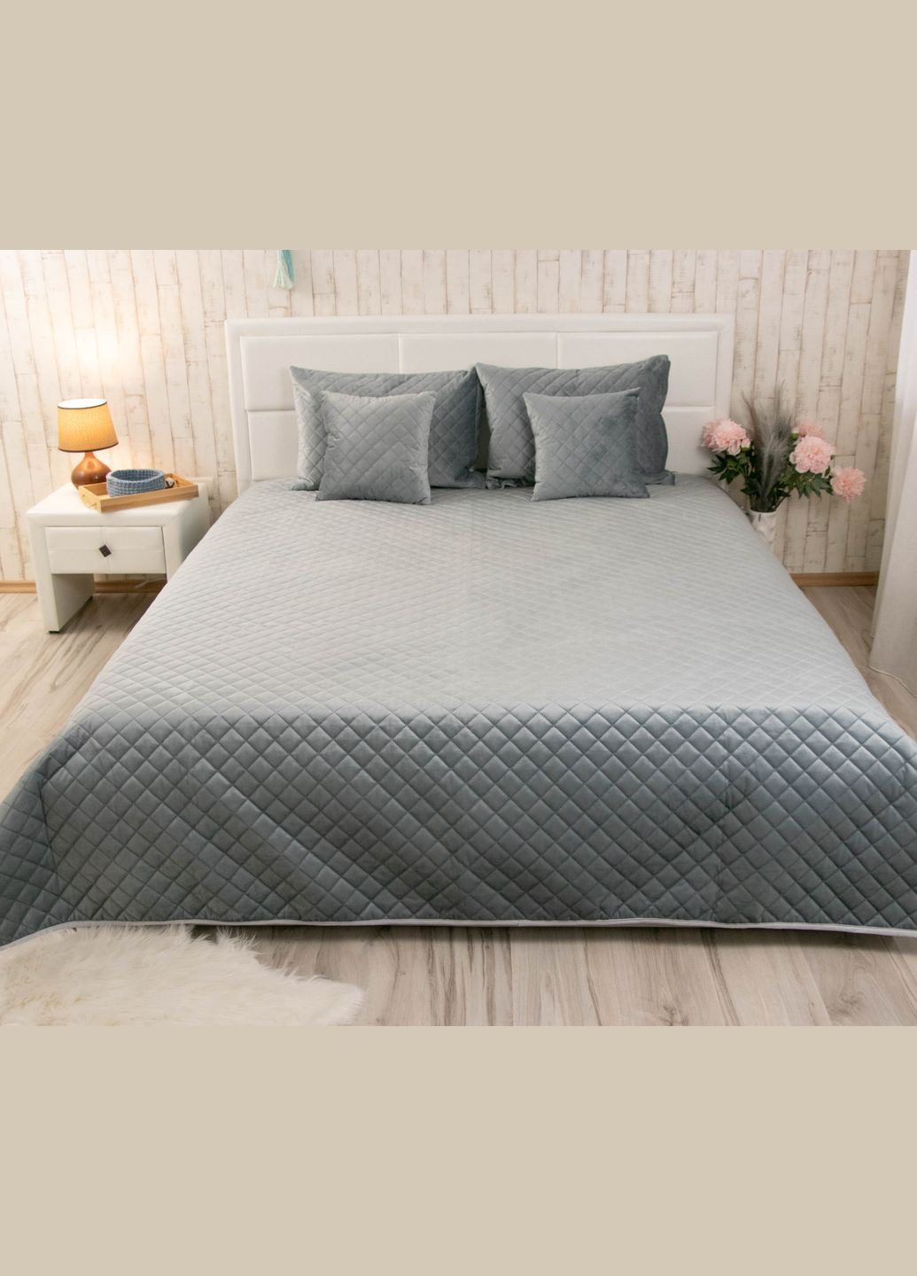 Покрывало VeLour 150х220 "Dark Grey ромб" Руно (301026653)