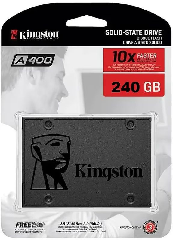 Накопитель SSD 240GB SSDNow A400 2.5" SATAIII TLC (SA400S37/240G) Kingston (332975608)