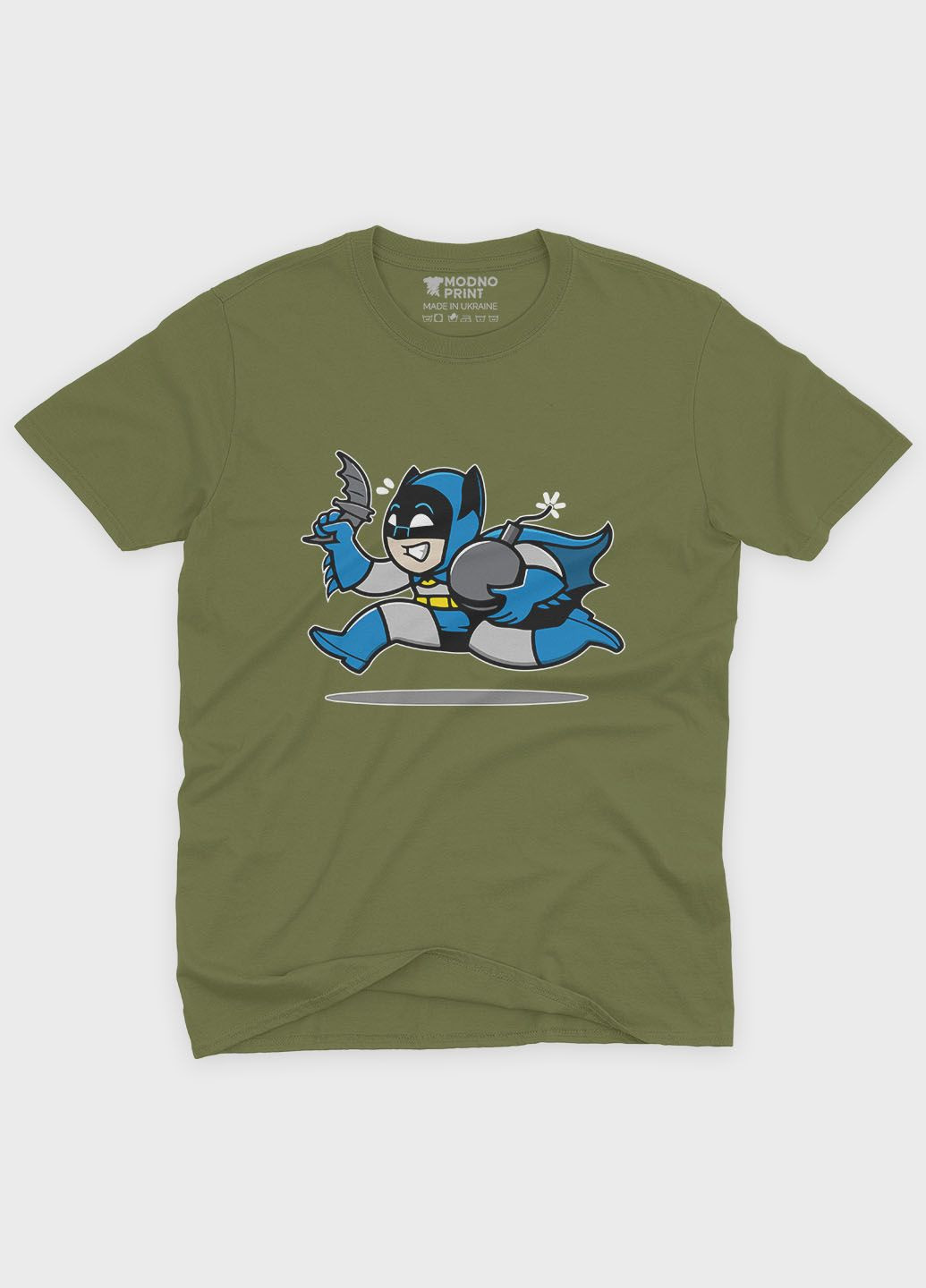 Хаки (оливковая) летняя мужская футболка с принтом супергероя - бэтмен (ts001-1-hgr-006-003-033-f) Modno