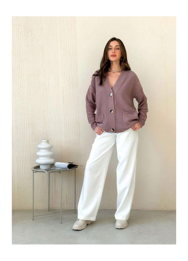 В'язаний кардиган жіночий з вовни та акрилу — приємний до тіла кардиган для затишних образів ARTKNIT (ak27649p) Art Knit (334893214)