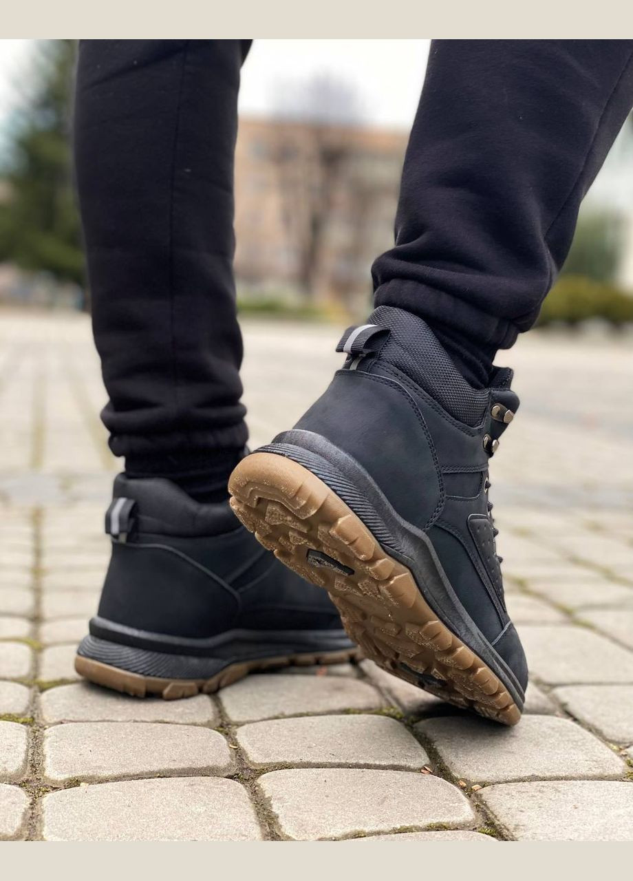 Черные зимние зимние кроссовки treaking black Dual