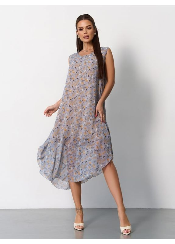 Серое платье 15164 серое ISSA PLUS однотонное