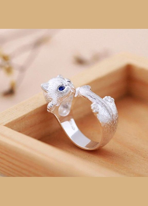 Милое кольцо с изображением котенка с синими глазами для женщин, размер регулируемый Fashion Jewelry (285110657)