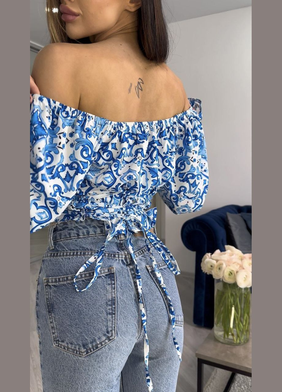 Жіночий топ-корсет блакитного кольору 27174 ORdio No Brand (348779826)