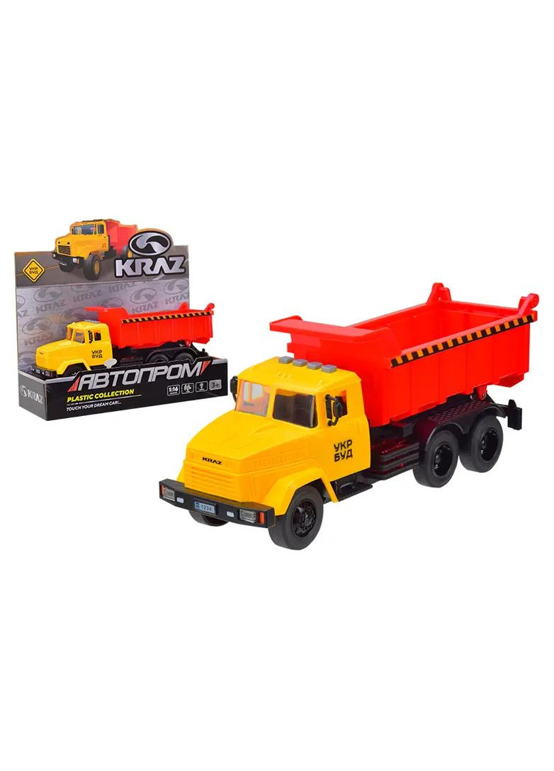 Іграшковий вантажівка-самоскид на батарейках з підсвіткою і звуком KR-2202-10A пластик в асортименті АВТОПРОМ Маш2114 (370651747)