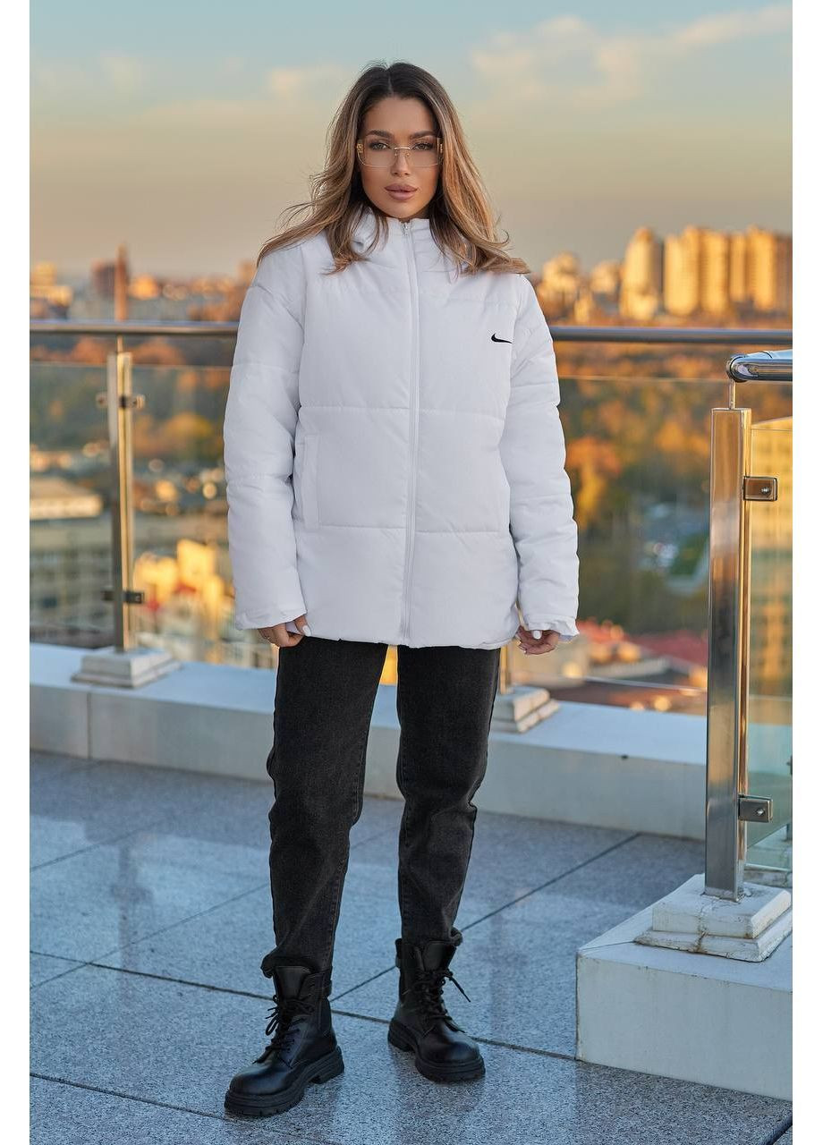 Белая зимняя куртка женская Гермес