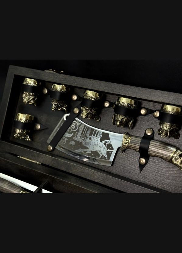 Набор шампуров Люкс Звери Максы в деревянном кейсе 15 предметов 47330170 NB Art (346534231)