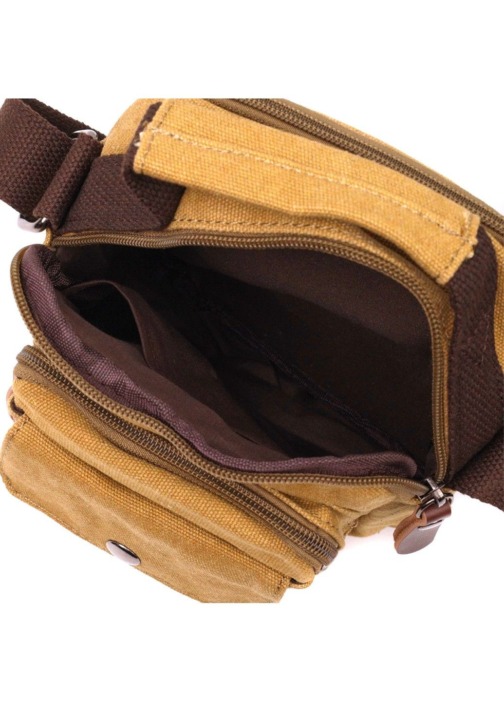 Відмінна невелика чоловіча сумка із щільного текстилю 22222 Пісочний Vintage (292849722)