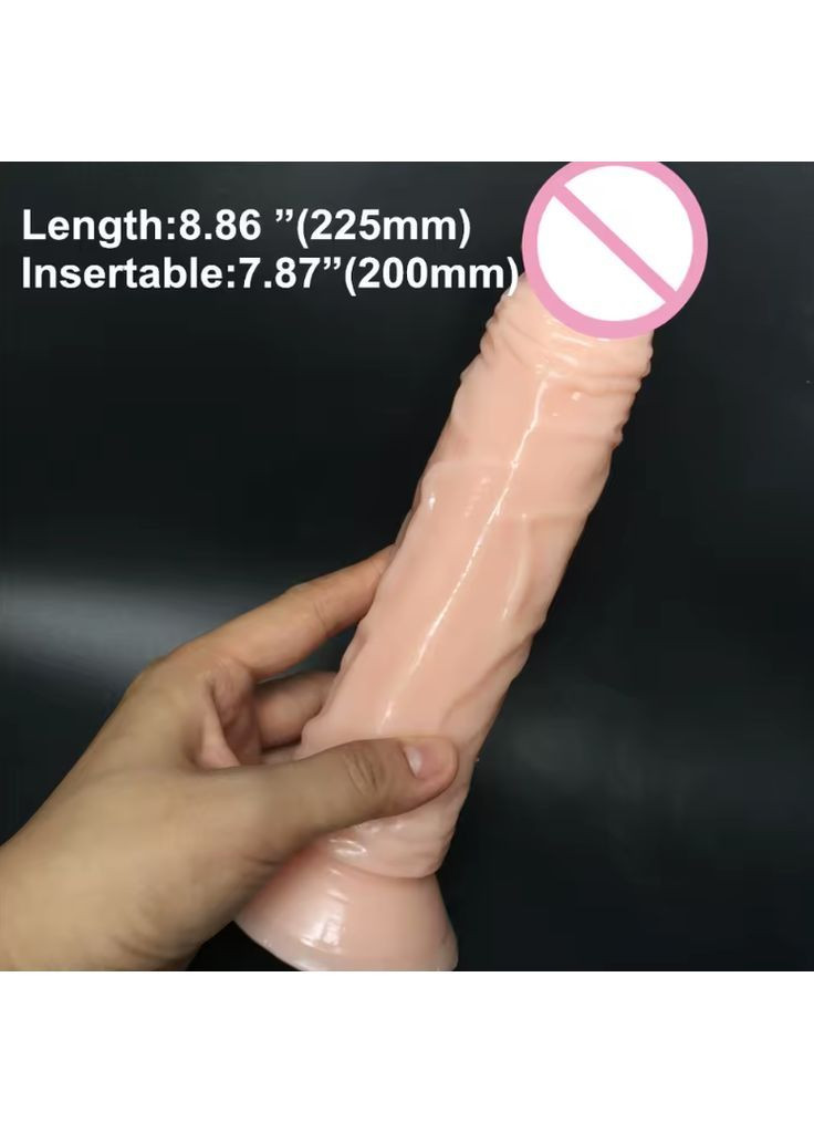 Реалистичный фаллоимитатор на присоске M 21×3.5 см, вагинальный и анальный стимулятор, мягкий силикон бежевый No Brand (366665652)