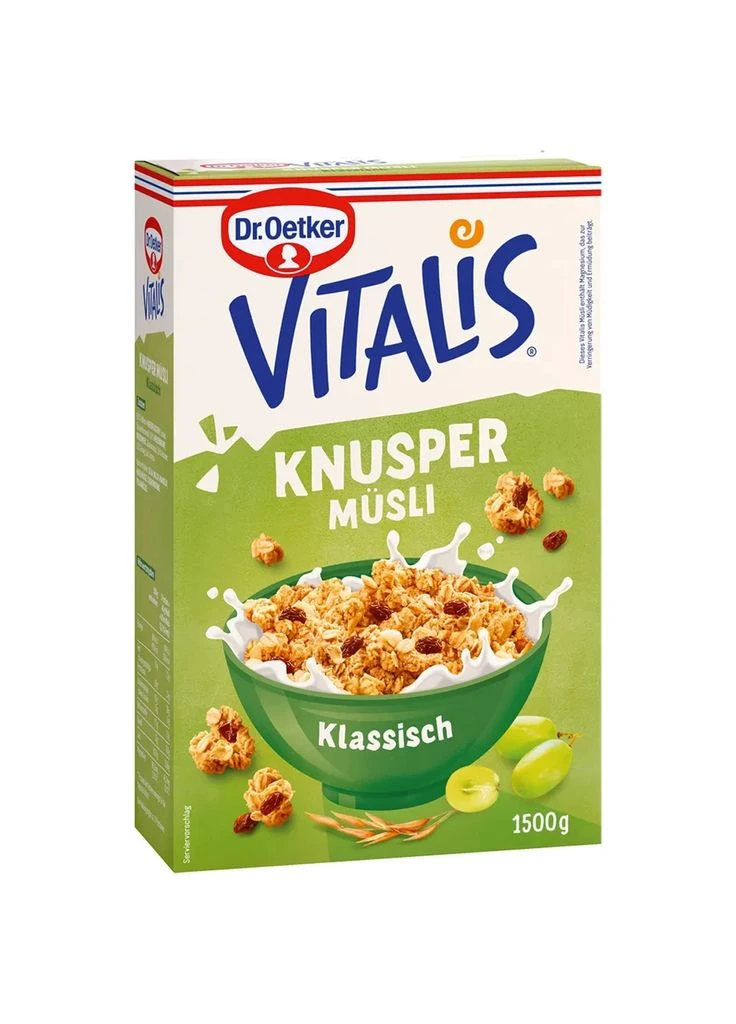 Сухі сніданки Oetker Vitalis Knusper Musli Klassisch 1500g Dr. Oetker —