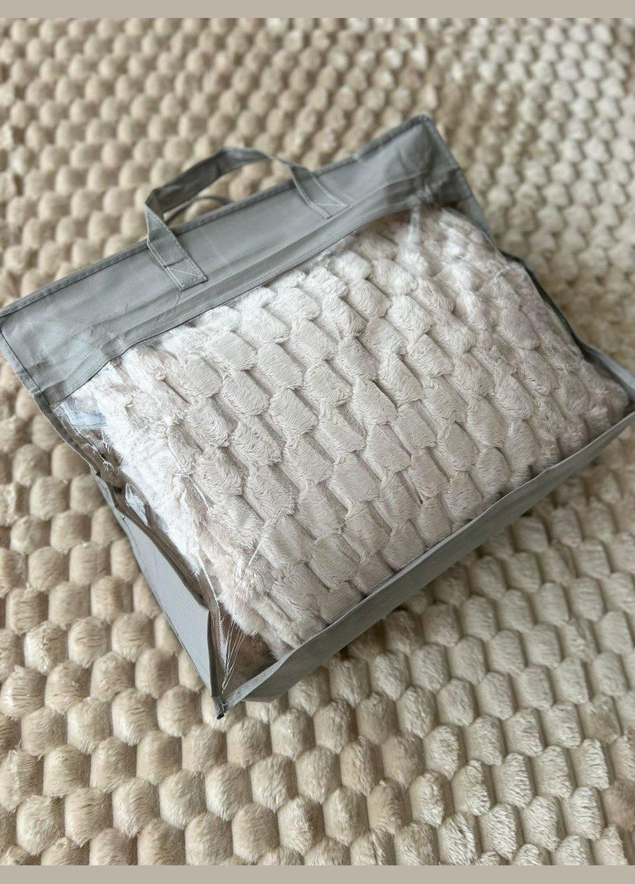 Плед покривало велюровое соты 3Д теплый двухспальный ворсянистый (Е5100) No Brand (308754511)