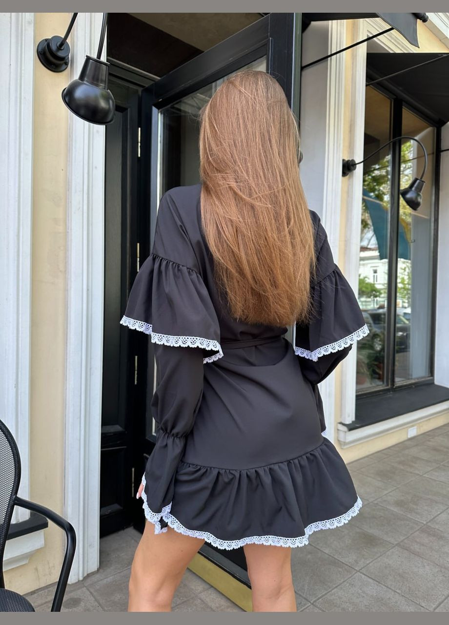 Черное праздничный, коктейльное, деловое, повседневный, кэжуал, вечернее женское платье клеш No Brand