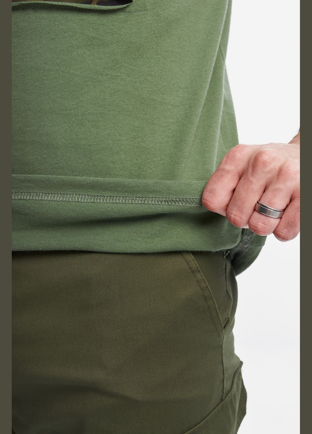 Хакі (оливкова) футболка чоловіча intruder "scout" — класичний прямий крій з коротким рукавом No Brand