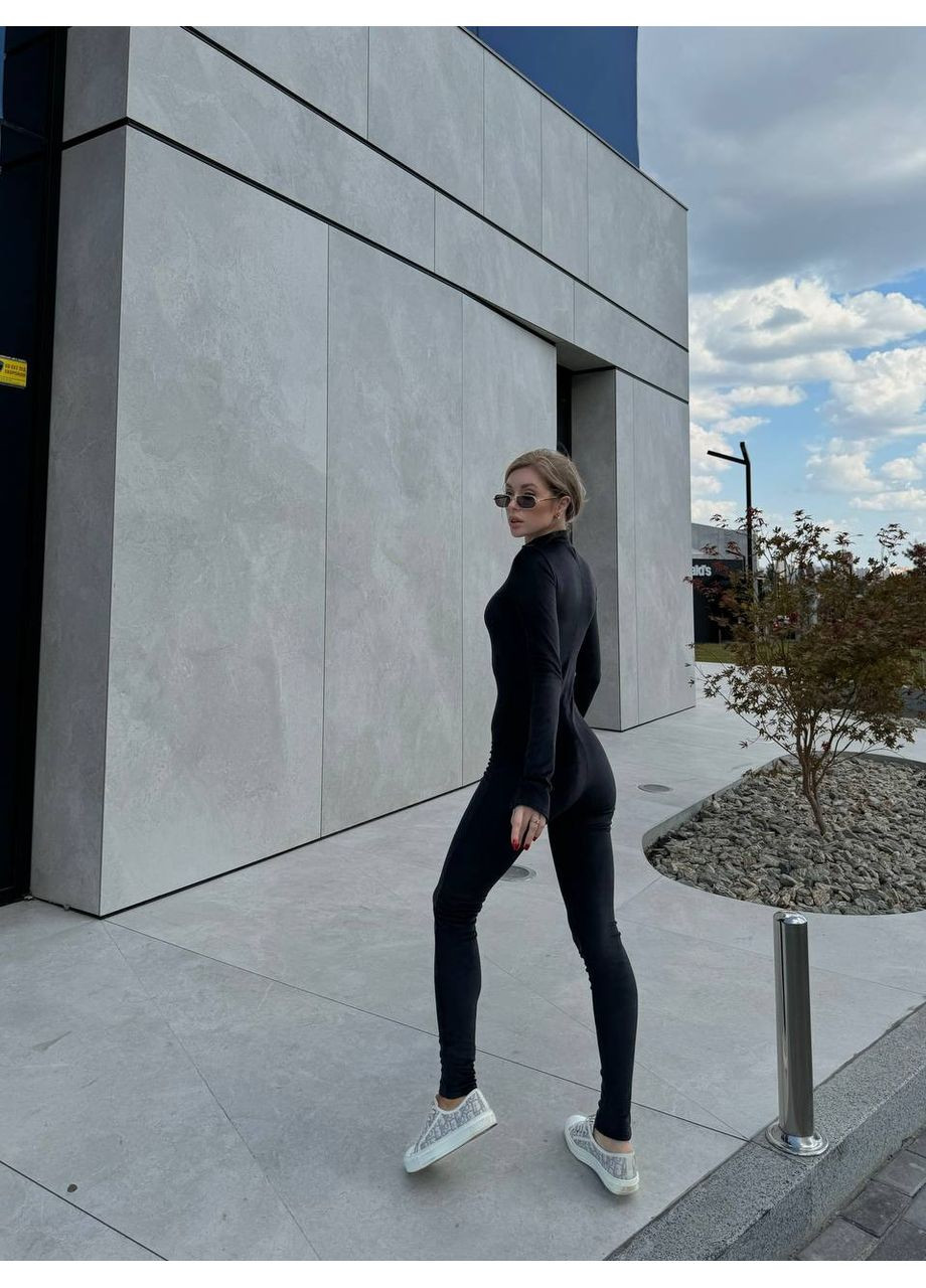 Комбинезон N.Family однотонний чорний кежуал