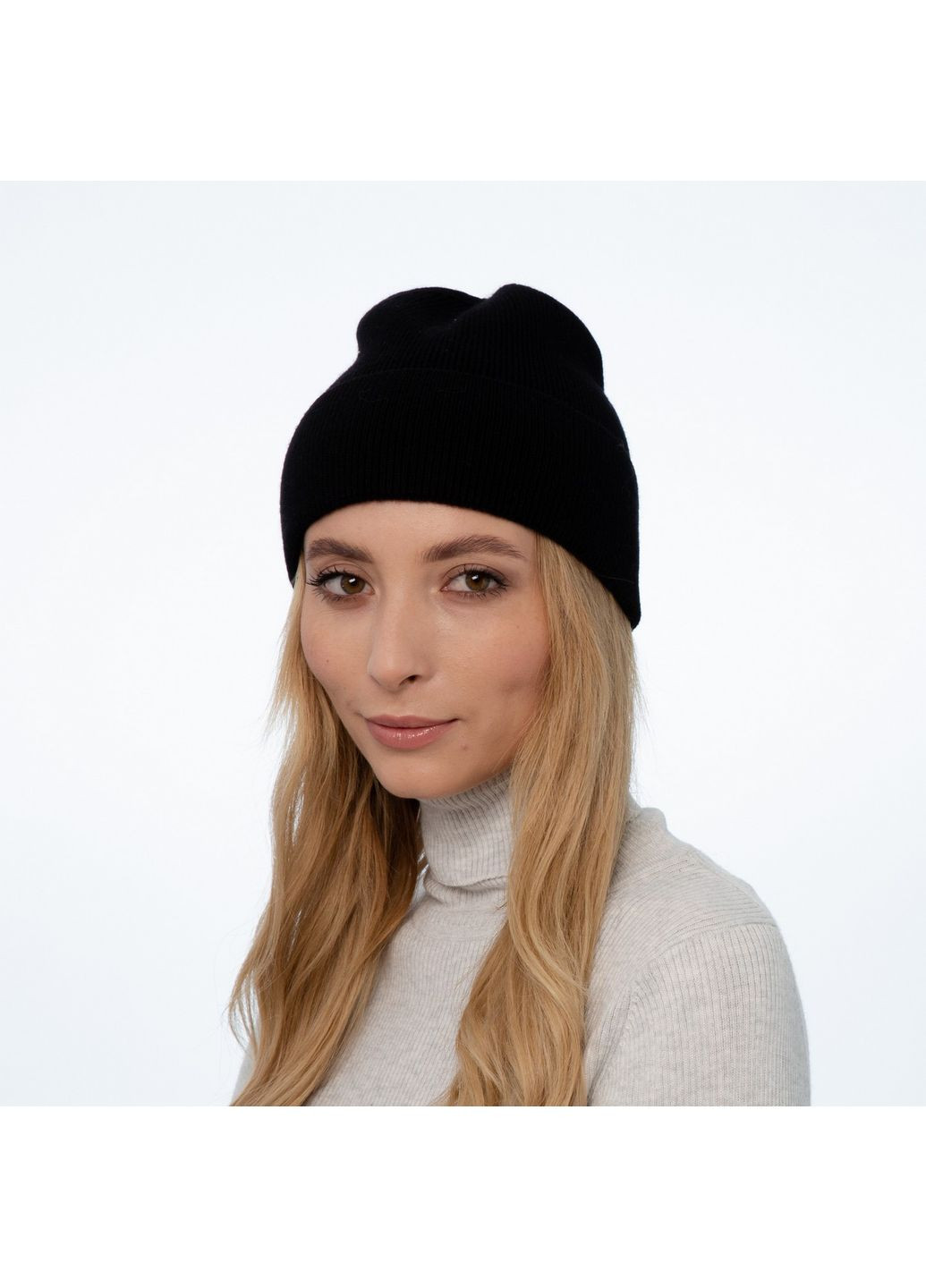 Шапка по голове женская ангора с вискозой черная EILEEN LuckyLOOK 242-098 (322791272)