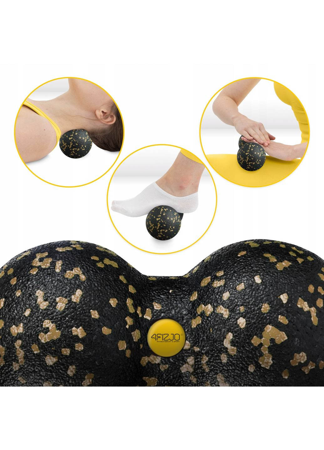 Масажний м'яч подвійний EPP DuoBall 08 Black/Gold () 4FIZJO P-5907739314802 (275653889)