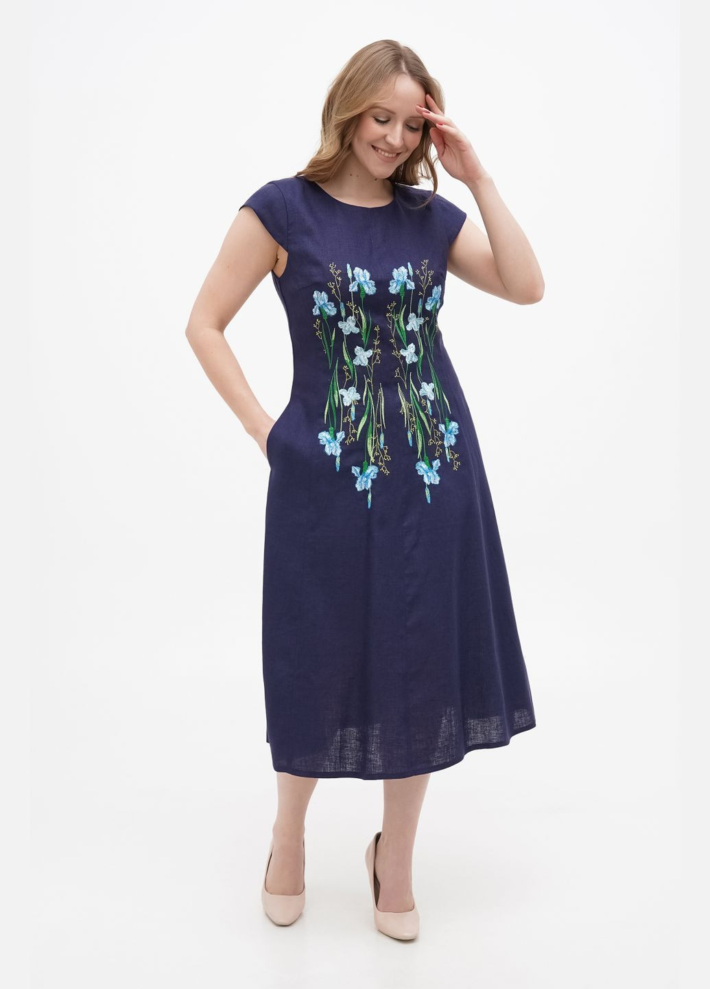 Синее платье вирынея, синий, р.44, код 0316/44/999 ГАЛЕРЕЯ ЛЬОНУ