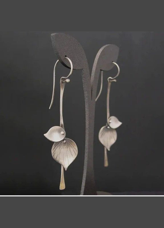 Нежные серебристые серьги цветы лилии орхидеи, 5708 Fashion Jewelry (338431360)