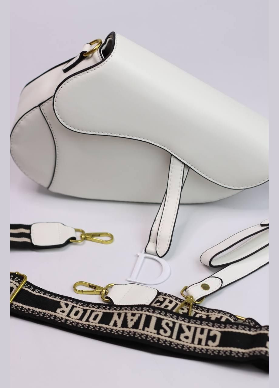 Жіноча сумка CHRISTIAN DIOR SADDLE white, жіноча сумка Крістіан Діор сідло білого кольору No Brand (307925674)