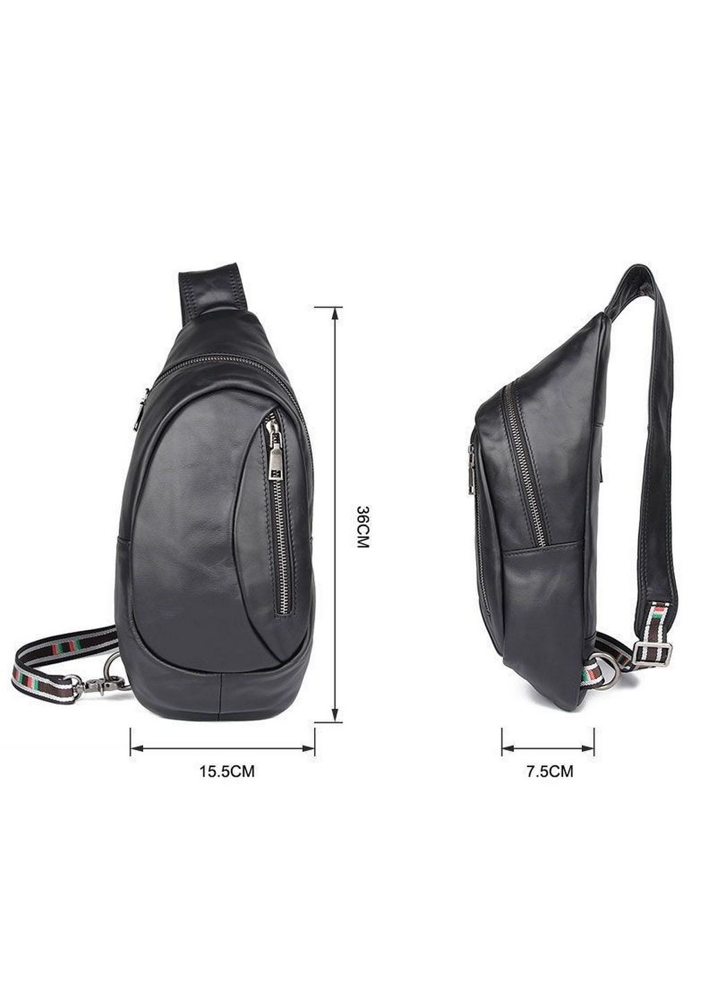 Шкіряна сумка-слінг 15.5х36х7.5 см John McDee (315872721)