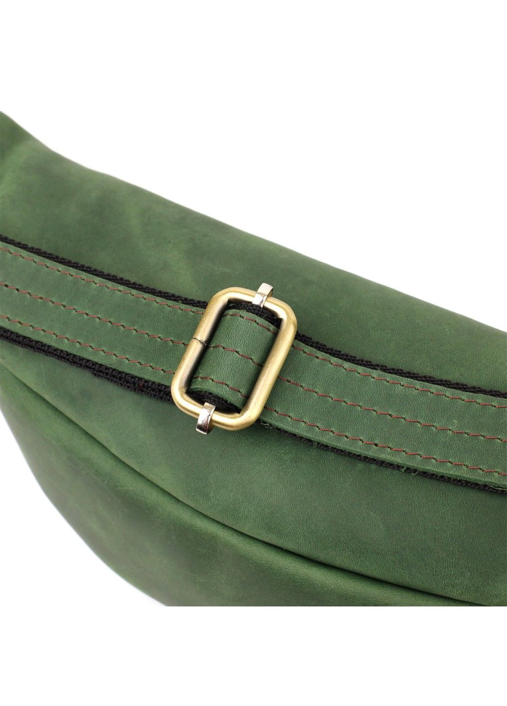 Стильная мужская бананка отменного качества из винтажной натуральной кожи 23142 Зеленый Shvigel (335081583)