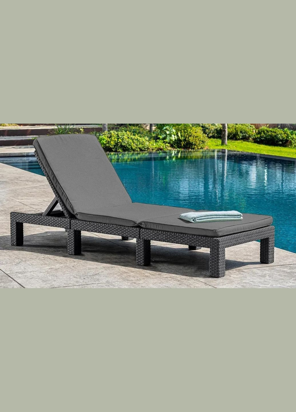 Шезлонг раскладной пластиковый с подушками Allibert Daytona (17211632) Keter (367982802)