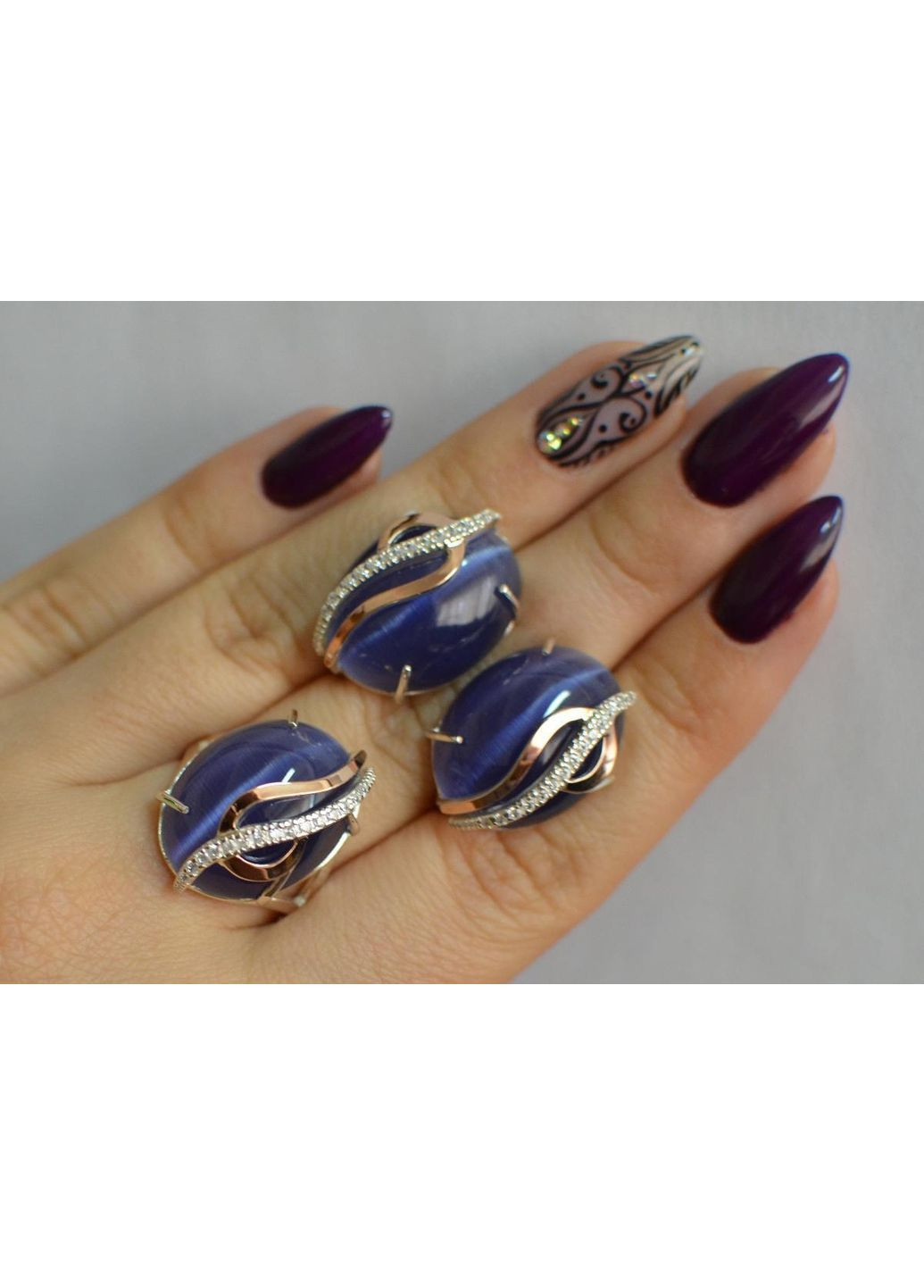 Серебряный комплект с золотыми наклядками Silver Style (367268419)