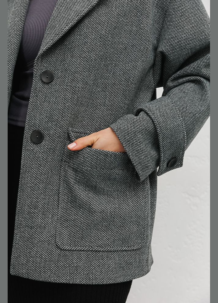 Сіре Жіноче коротке пальто oversize темно-сіре Arjen