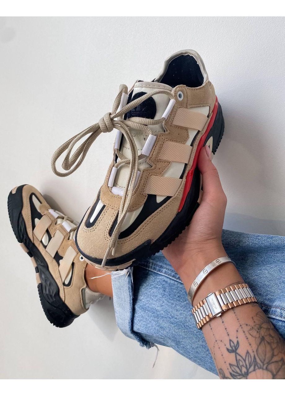 Черные демисезонные кроссовки мужские adidas niteball beige black orange адидас найтбол No Brand