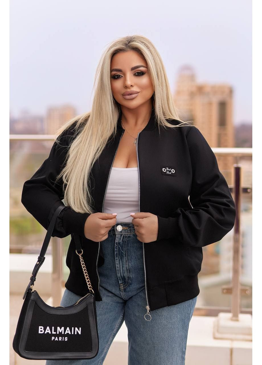 Чорна куртка бомбер весна-осінь,джинс котон на блискавці Україна