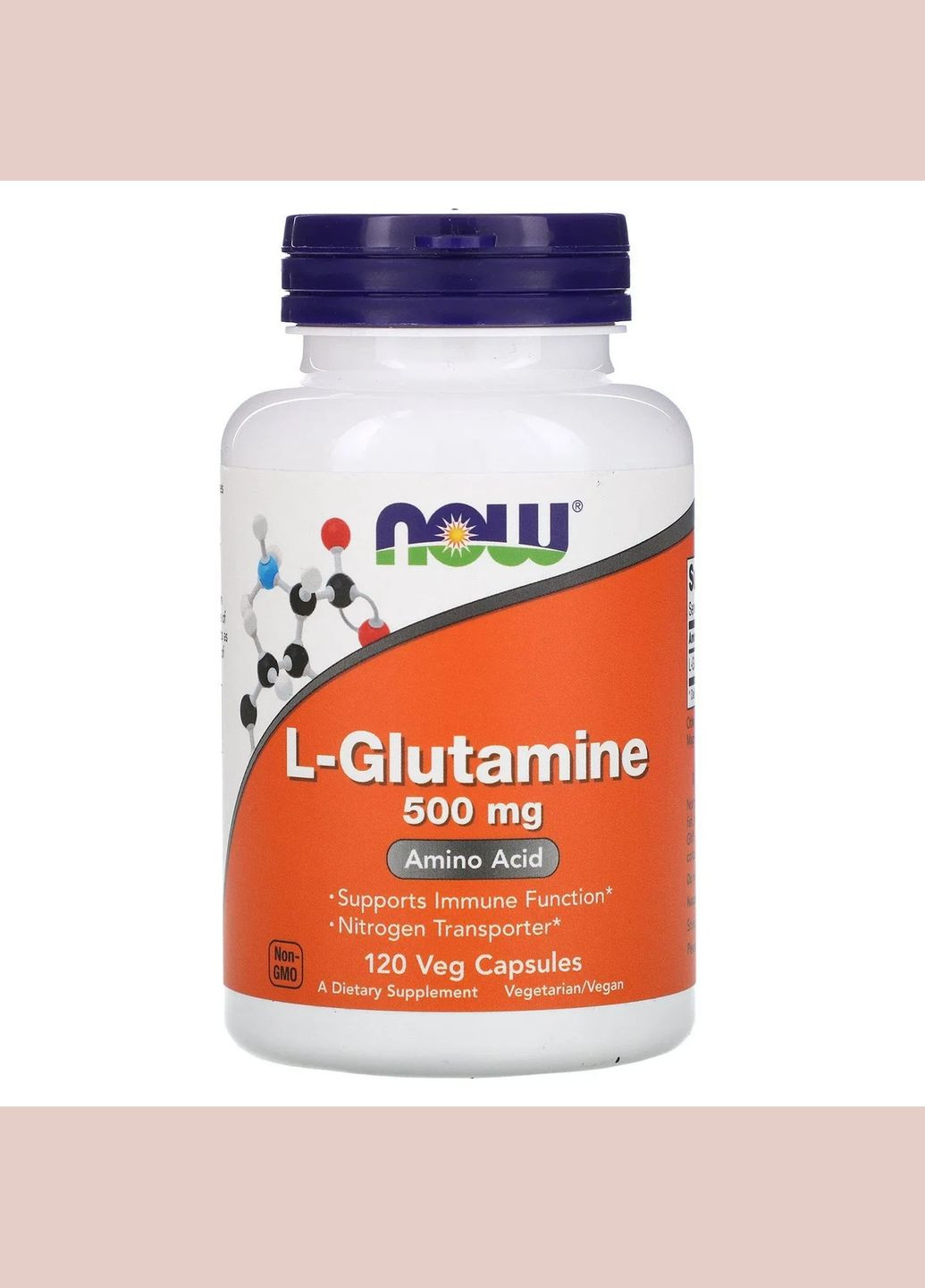 Глютамін (L-Glutamine) 500 мг 120 рослинних капсул Now Foods (361117713)