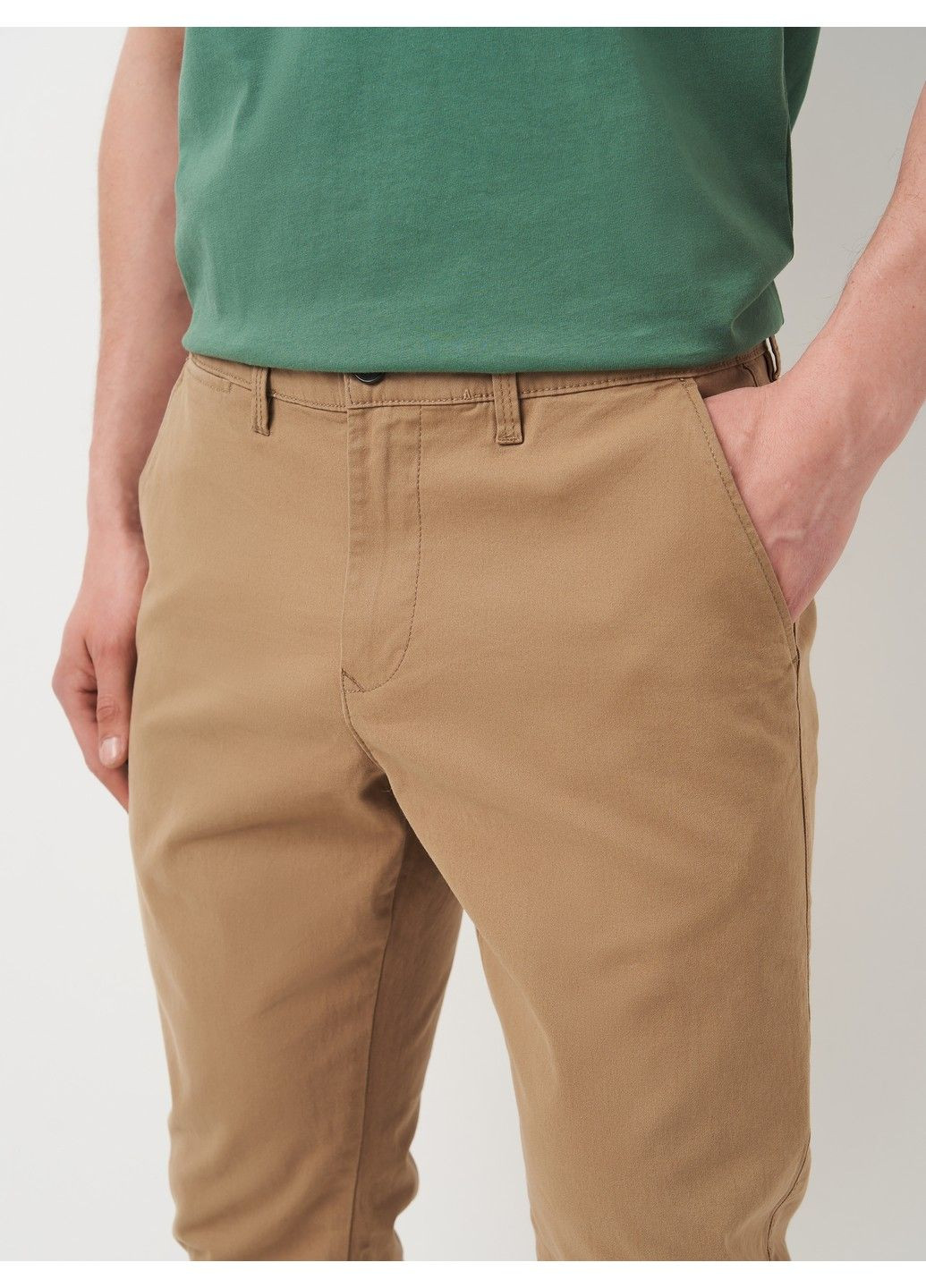 Темно-бежевые кэжуал демисезонные брюки C&A